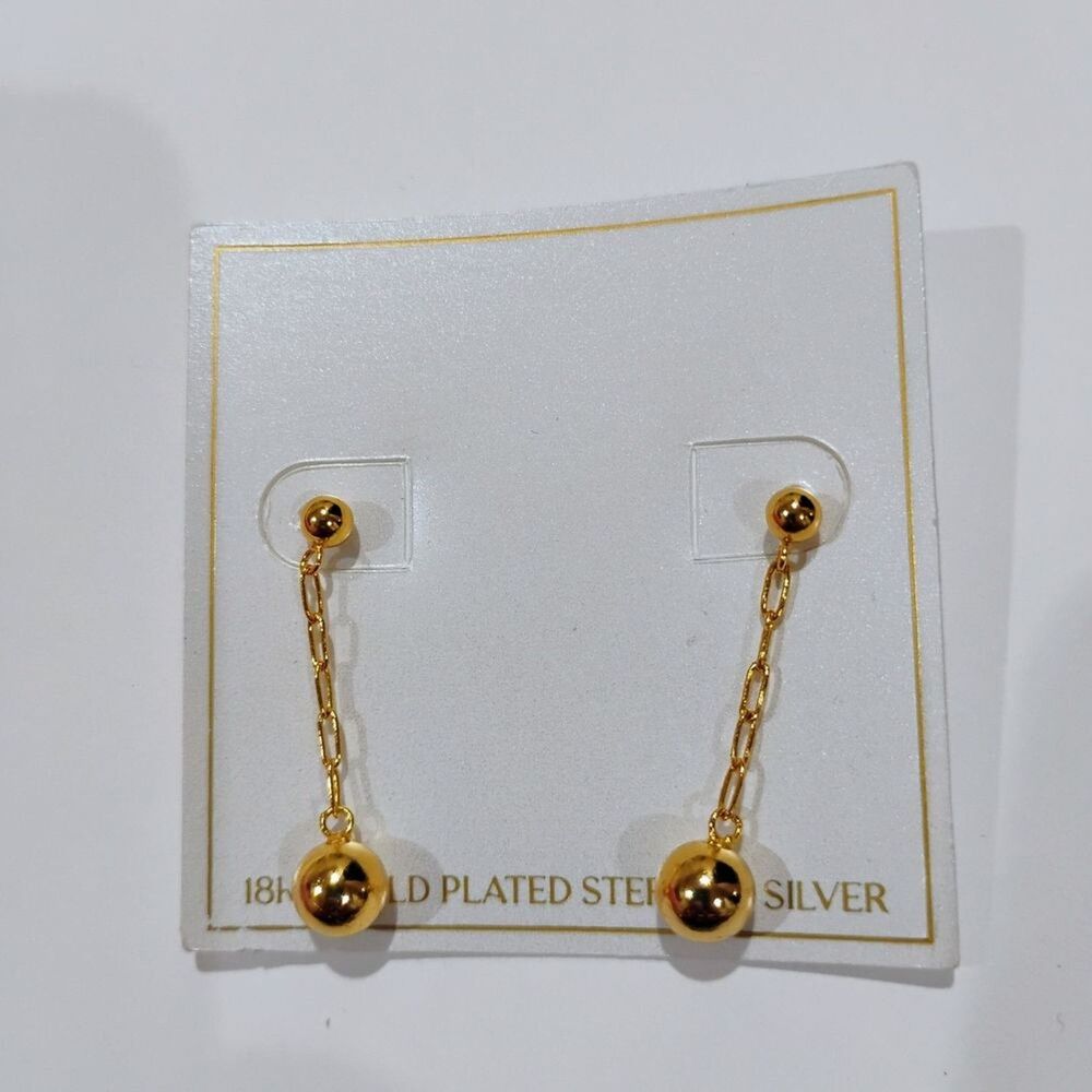 Gold Plated Sterling Silver Drop Earrings